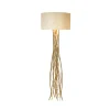 Holländer Gulvlamper|Gulvlamper > Capri gulvlampe, guld/ecru, højde 155 cm, hammerslået jern