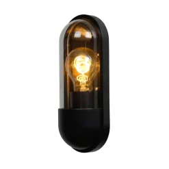 Væglamper ^ Lucide Capsule udendørs væglampe, klar/sort