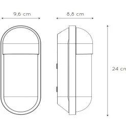 Væglamper ^ Lucide Capsule udendørs væglampe, klar/sort