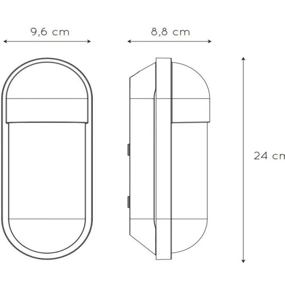 Væglamper ^ Lucide Capsule udendørs væglampe, klar/sort