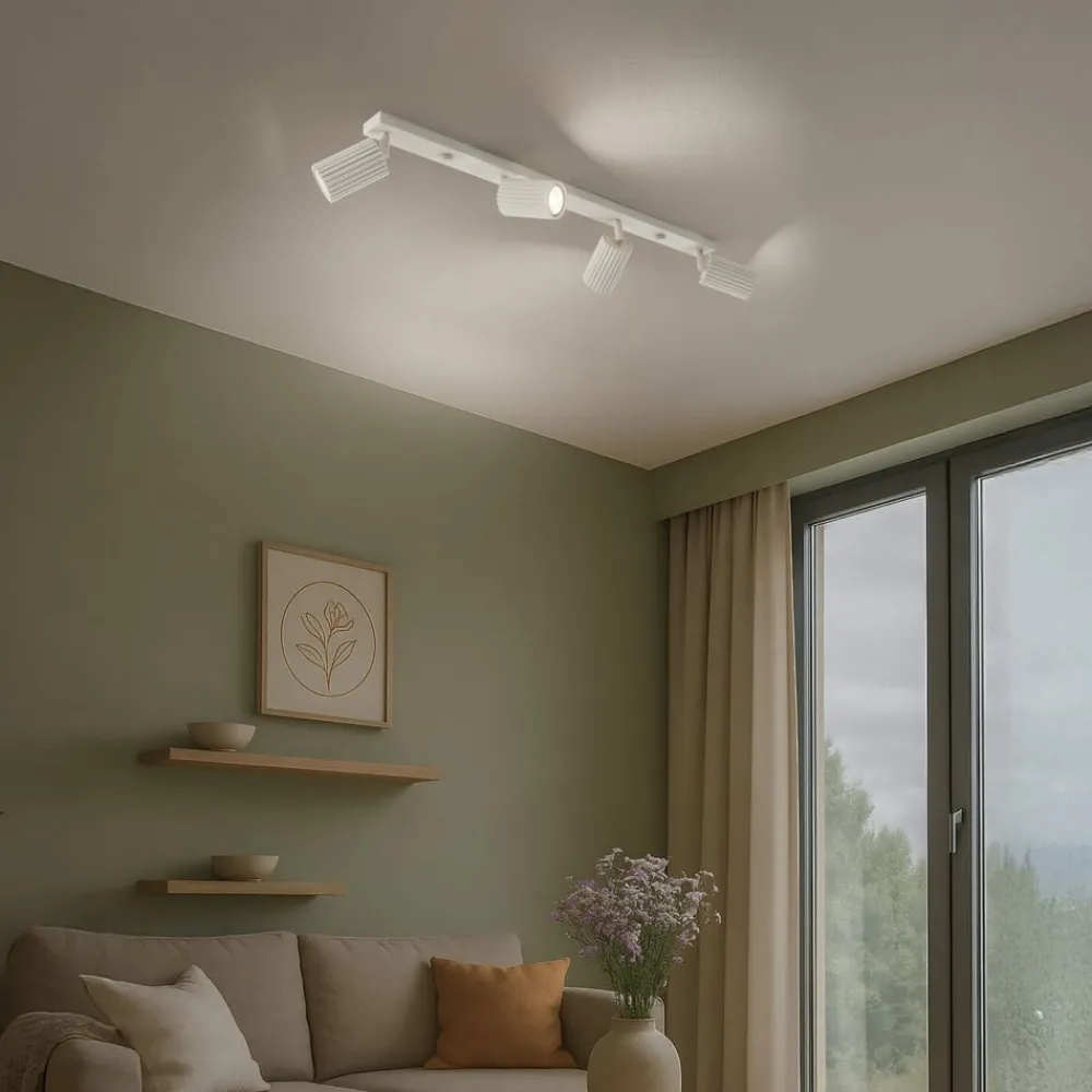 SOLLUX LIGHTING Loftlamper > Carbon loftspot, beige, længde 81 cm, aluminium, 4 lyskilder.