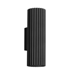 Væglamper ^ SOLLUX LIGHTING Carbon væglampe, sort, højde 20 cm, aluminium, 2 lyskilder.