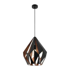 EGLO Pendellamper > Carlton pendel, sort/kobber, Ø 38,5 cm