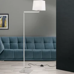 Gulvlamper ^ ORION Carlton tekstilgulvlampe, mat nikkel