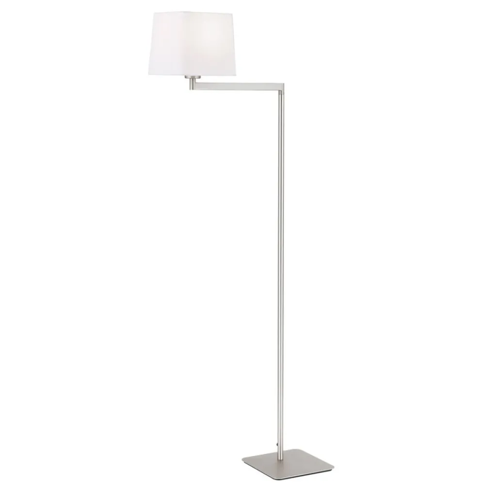 Gulvlamper ^ ORION Carlton tekstilgulvlampe, mat nikkel