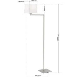 Gulvlamper ^ ORION Carlton tekstilgulvlampe, mat nikkel