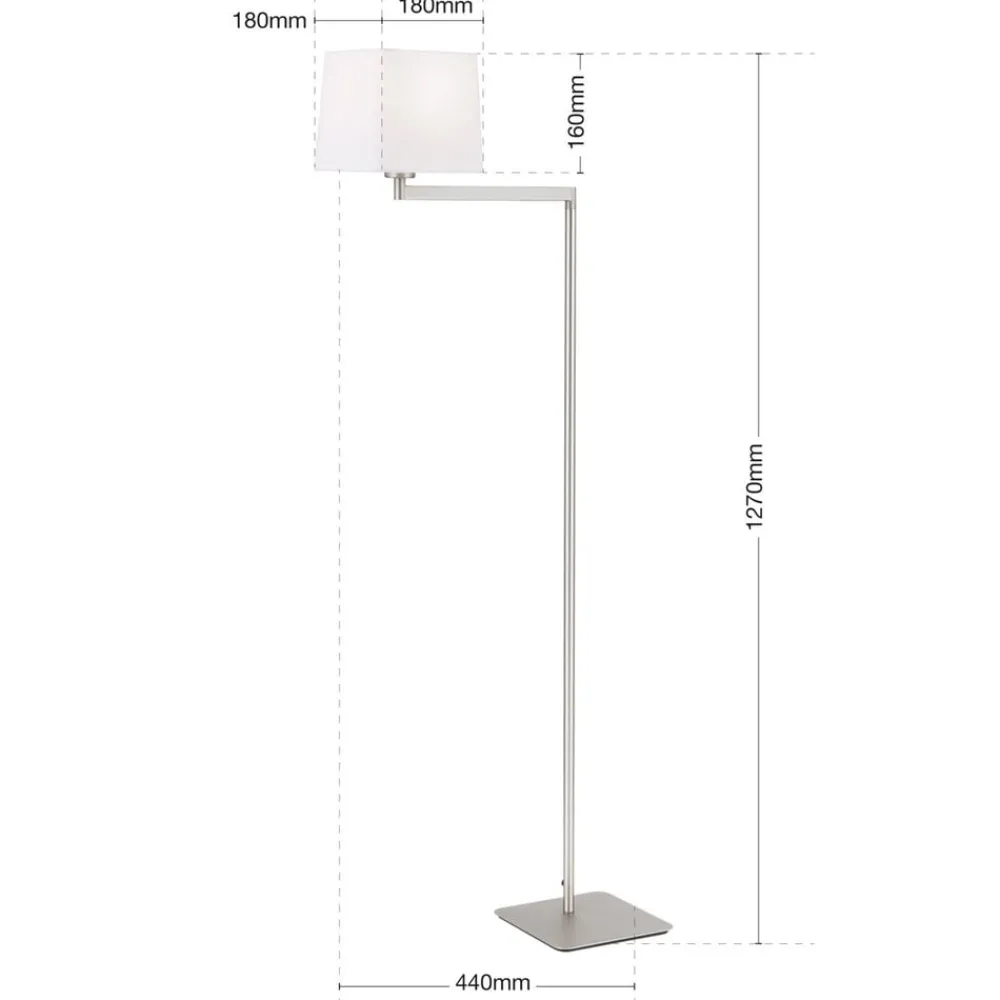 Gulvlamper ^ ORION Carlton tekstilgulvlampe, mat nikkel