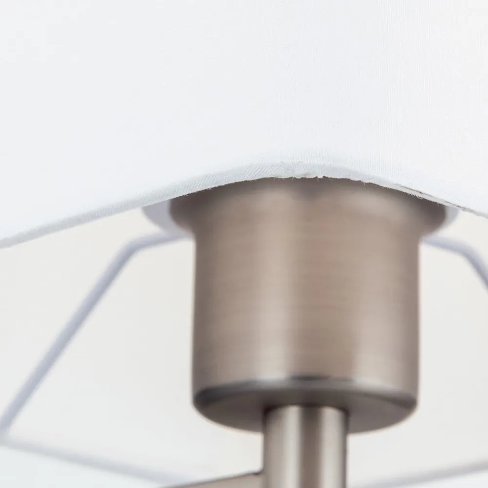 Gulvlamper ^ ORION Carlton tekstilgulvlampe, mat nikkel