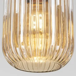 ORION Pendellamper > Carneval pendellampe, antik messing/amber, Ø 14 cm, glas