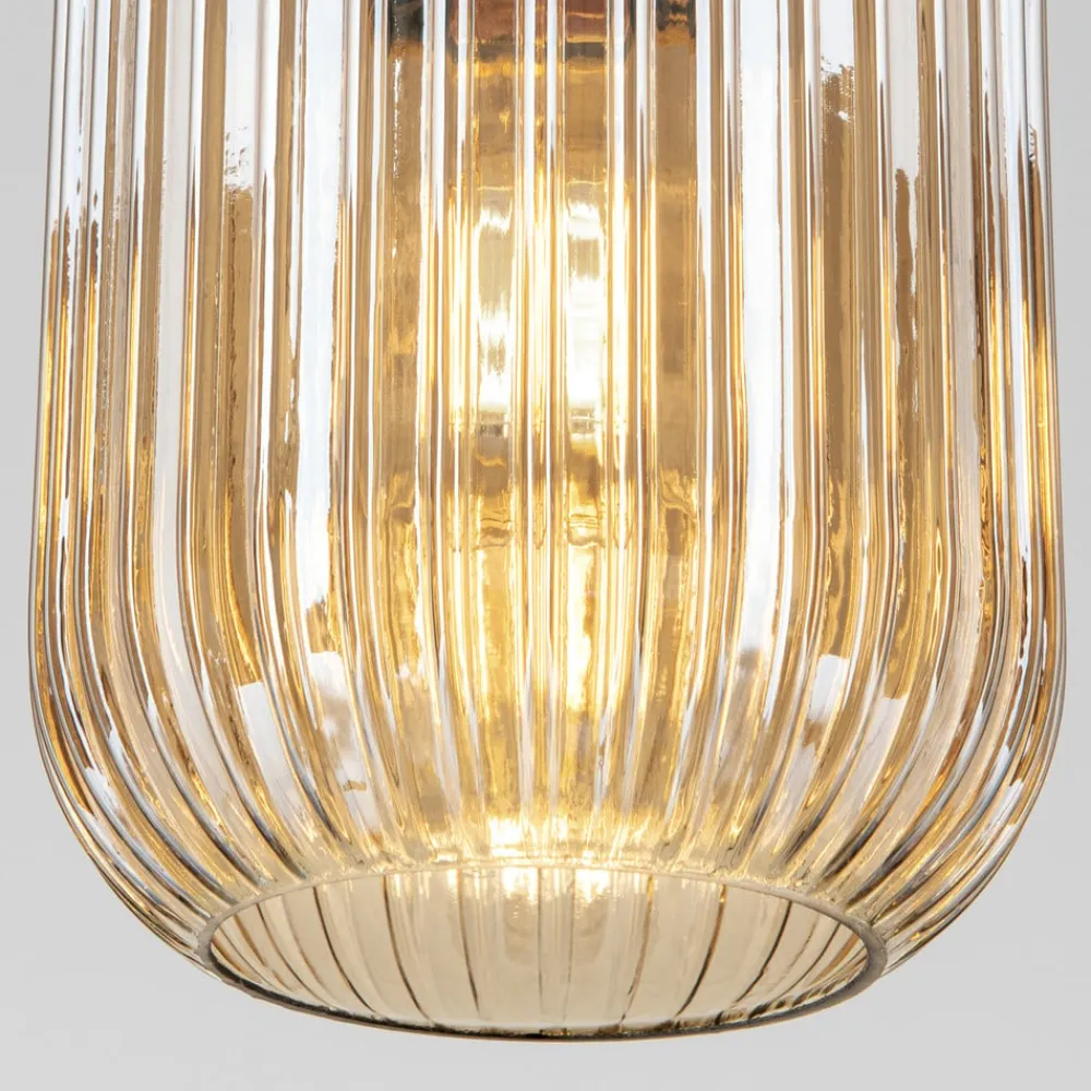 ORION Pendellamper > Carneval pendellampe, antik messing/amber, Ø 14 cm, glas