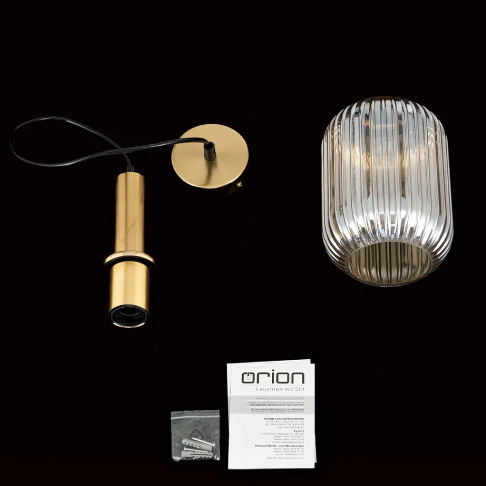 ORION Pendellamper > Carneval pendellampe, antik messing/amber, Ø 14 cm, glas