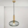 ORION Pendellamper > Carneval pendellampe, antik messing/røggrå, Ø 25 cm, glas