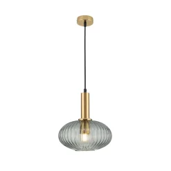 ORION Pendellamper > Carneval pendellampe, antik messing/røggrå, Ø 25 cm, glas