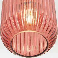 ORION Pendellamper > Carneval pendellampe, antik messing/rød, Ø 14 cm, glas