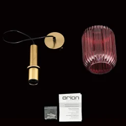 ORION Pendellamper > Carneval pendellampe, antik messing/rød, Ø 14 cm, glas