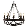 Searchlight Lysekroner > Cartwheel III lysekrone, 5 lyskilder, Ø 54 cm, sort, metal