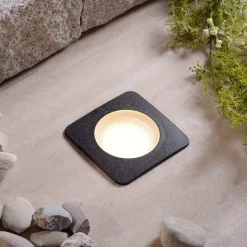 Nedgravet Udebelysning|Udendørs Spot ^ Fumagalli Ceci 120-SQ LED-nedgravningsspot, sort, CCT