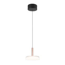 Trio Lighting Pendellamper|Pendellamper > Celeste LED-hængelampe, hvid/brun, Ø 22 cm, glas, dæmpbar