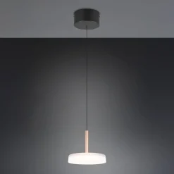 Trio Lighting Pendellamper|Pendellamper > Celeste LED-hængelampe, hvid/brun, Ø 22 cm, glas, dæmpbar