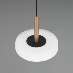 Trio Lighting Pendellamper|Pendellamper > Celeste LED-hængelampe, hvid/brun, Ø 22 cm, glas, dæmpbar