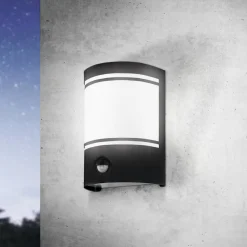 EGLO Væglampe Med Sensor|Terrassebelysning > Cerno udendørs væglampe med bevægelsessensor, sort