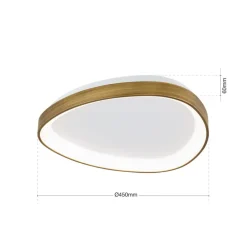 ORION Loftlamper|Loftlamper > Charlie loftlampe, Ø 45 cm, opalhvid, antik messingfarve