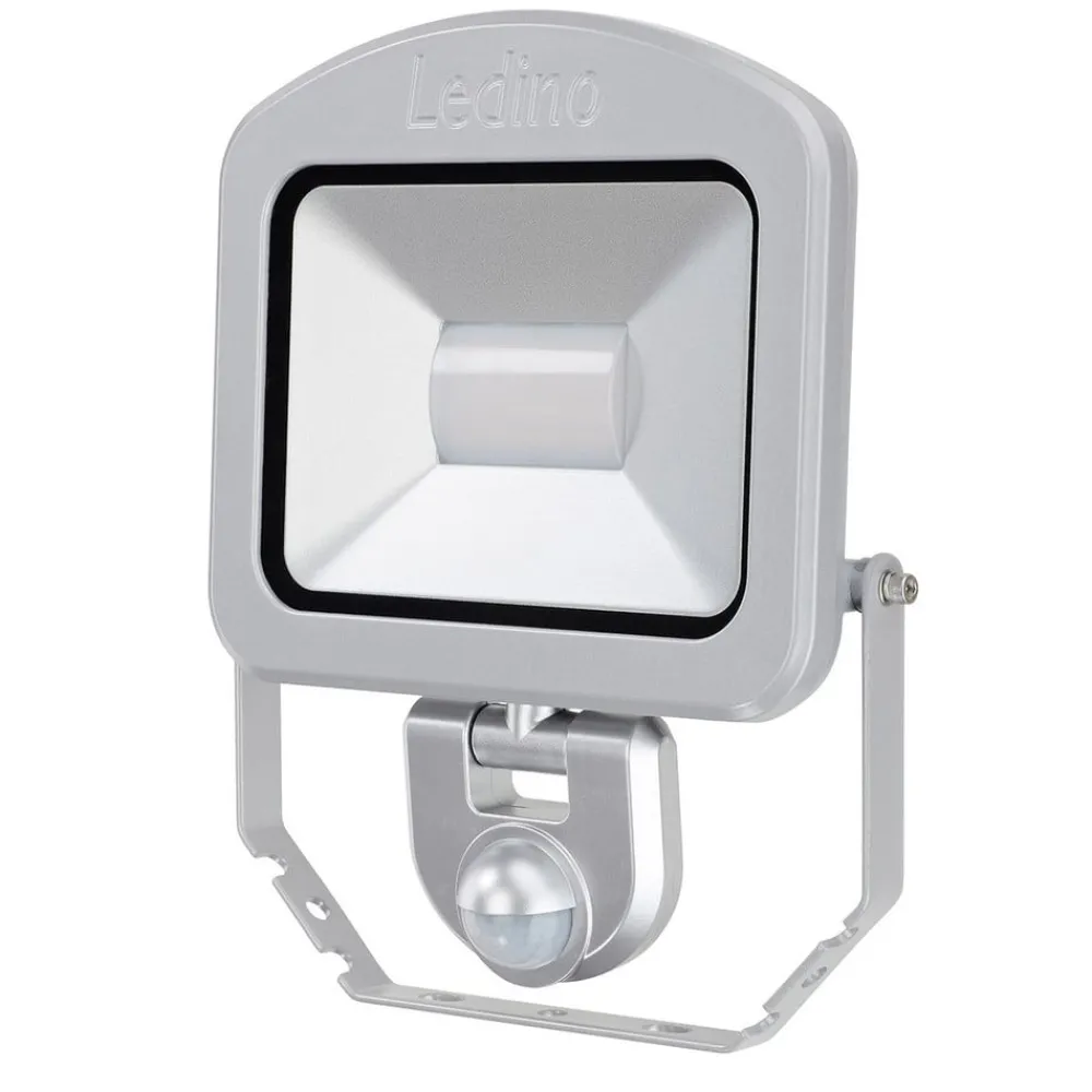 Udendørs Spot ^ Ledino Charlottenburg spotlight, sensor, sølv 30W 3.000K