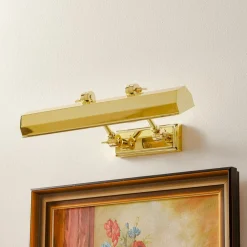 Væglamper ^ Elstead Chawton gallerilampe, poleret messing, 40,2 cm