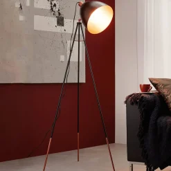 EGLO Gulvlamper|Gulvlamper > Chester gulvlampe, sort, kobber