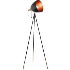 EGLO Gulvlamper|Gulvlamper > Chester gulvlampe, sort, kobber