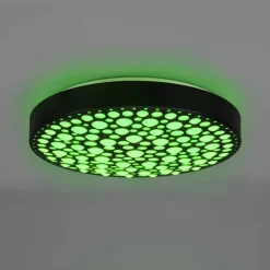 Loftlamper ^ Reality Leuchten Chizu LED-loftlampe Ø 40,5cm kan dæmpes RGB sort