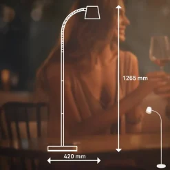 Briloner Gulvlamper|Gulvlamper > Cielo LED-gulvlampe, hvid, touchdæmper, USB-kabel