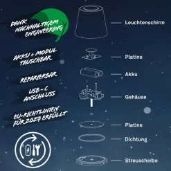 Briloner Gulvlamper|Gulvlamper > Cielo LED-gulvlampe, hvid, touchdæmper, USB-kabel