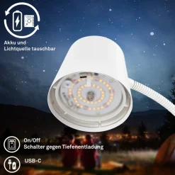 Briloner Gulvlamper|Gulvlamper > Cielo LED-gulvlampe, hvid, touchdæmper, USB-kabel