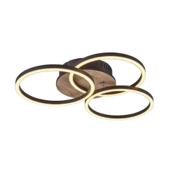 Reality Leuchten Loftlamper|Loftlamper > Circle LED-loftlampe 3 lysk fjernbetjening træ