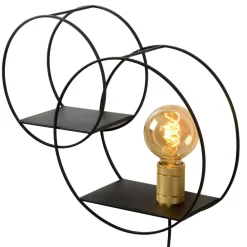 Væglamper ^ Lucide Circle væglampe, sort, 38 cm, E27