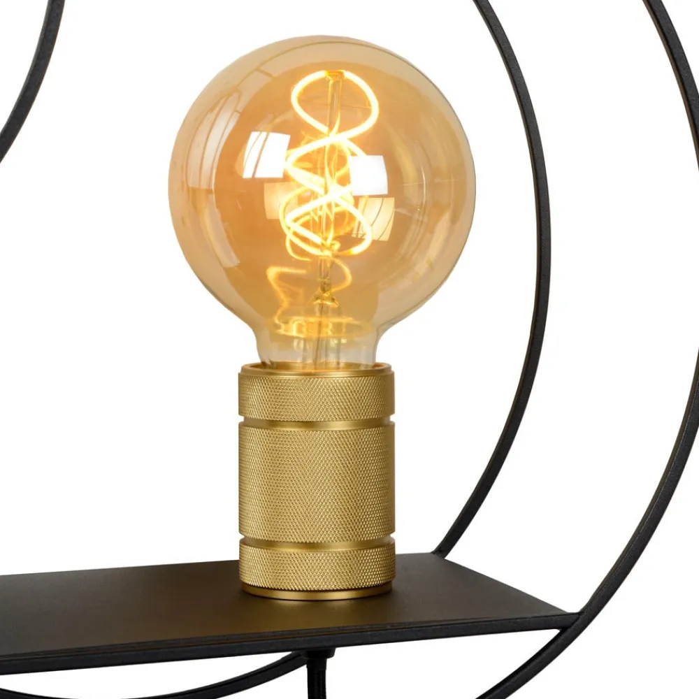 Væglamper ^ Lucide Circle væglampe, sort, 38 cm, E27