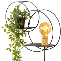 Væglamper ^ Lucide Circle væglampe, sort, 38 cm, E27