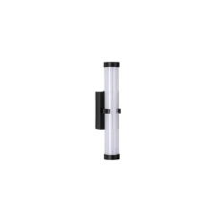 Væg- Og Spejllamper|Væglamper ^ Searchlight Clamp LED-væglampe, sort/hvidt stål, glas, IP44