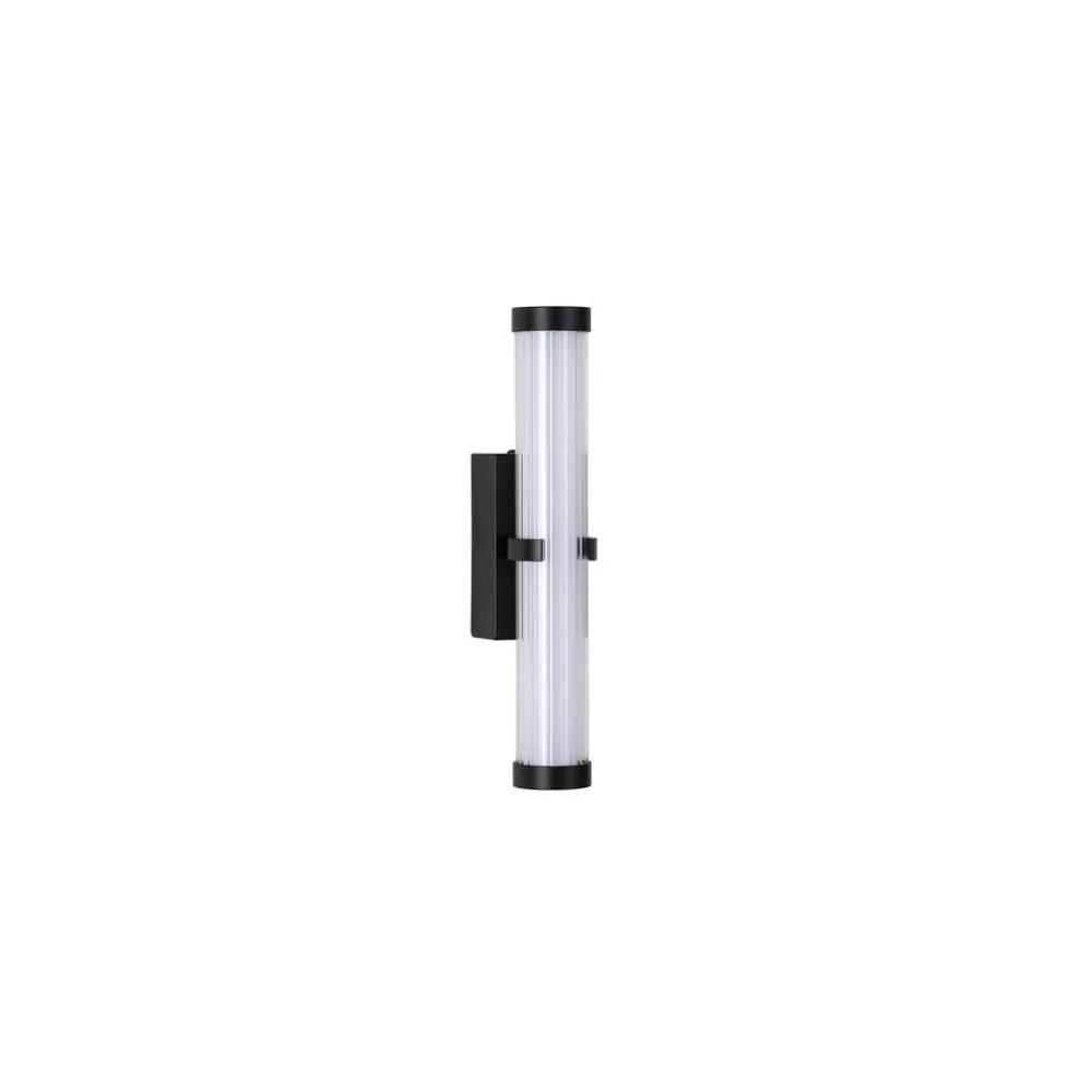 Væg- Og Spejllamper|Væglamper ^ Searchlight Clamp LED-væglampe, sort/hvidt stål, glas, IP44