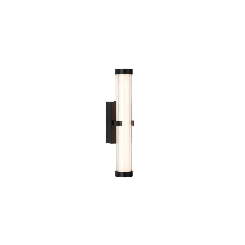 Væg- Og Spejllamper|Væglamper ^ Searchlight Clamp LED-væglampe, sort/hvidt stål, glas, IP44