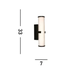 Væg- Og Spejllamper|Væglamper ^ Searchlight Clamp LED-væglampe, sort/hvidt stål, glas, IP44