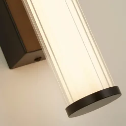 Væg- Og Spejllamper|Væglamper ^ Searchlight Clamp LED-væglampe, sort/hvidt stål, glas, IP44