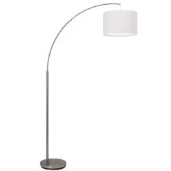 Brilliant Gulvlamper|Gulvlamper > Clarie gulvlampe, hvid, jernfarvet, 180 cm, stof/metal