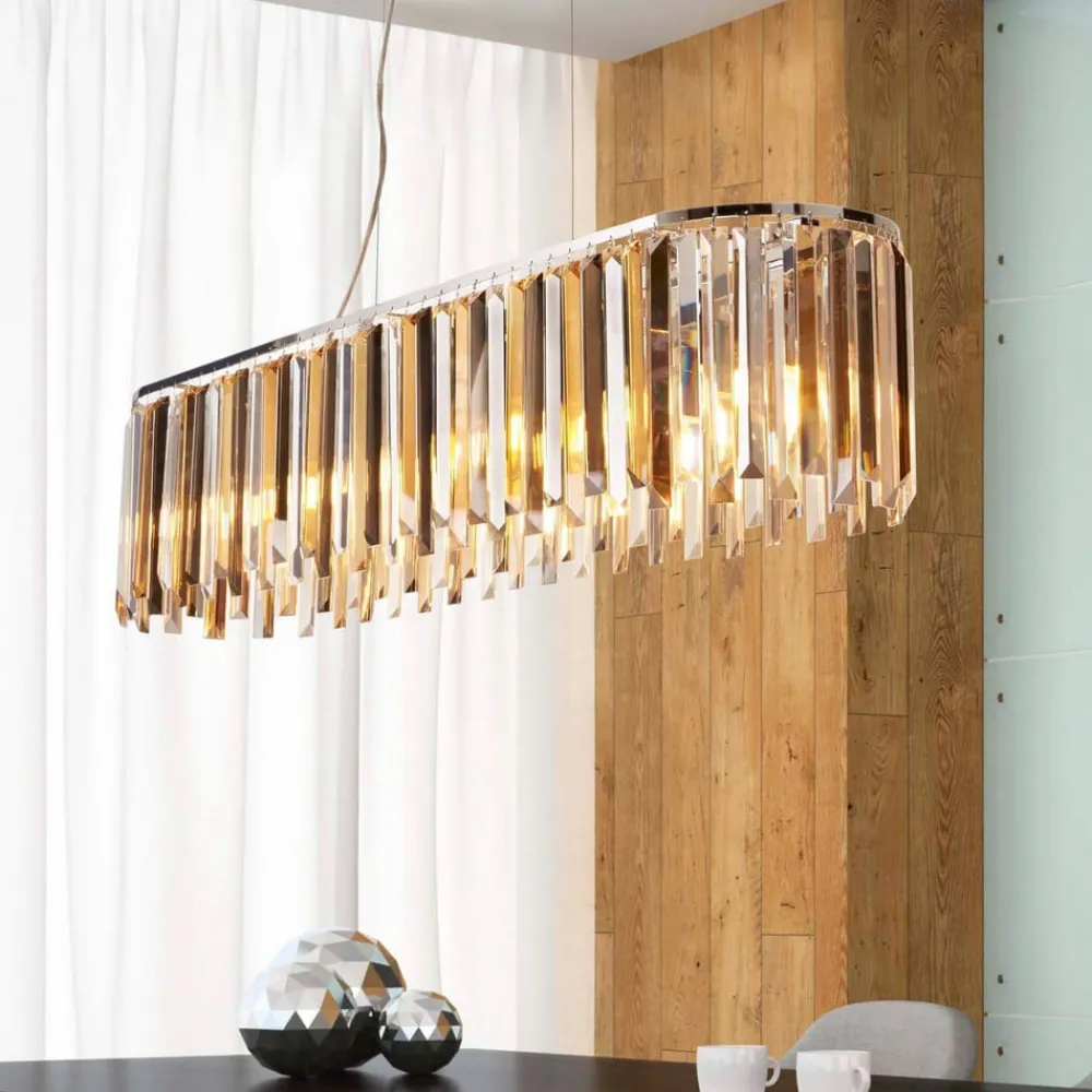 Searchlight Pendellamper > Clarissa hængelampe med krystalprismer, 100 cm