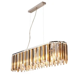 Searchlight Pendellamper > Clarissa hængelampe med krystalprismer, 100 cm
