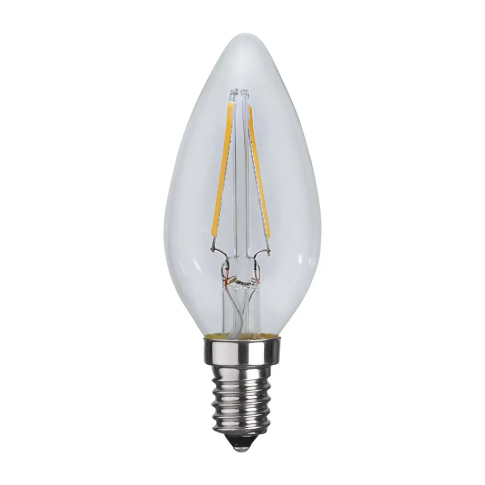 Filament Pære ^ STAR TRADING C35 LED-kertepære filament E14 1,5 W 2.700 K