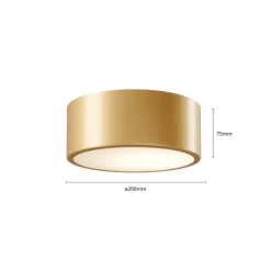 TEMAR LIGHTING Loftlamper|Loftlamper > Cleo loftlampe, Ø 20 cm, IP20, guldfarvet, metal, E27