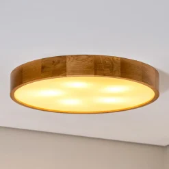 Loftlamper ^ TEMAR LIGHTING Cleo loftlampe, Ø 57,5 cm, 5 lyskilder, egetræ, E27