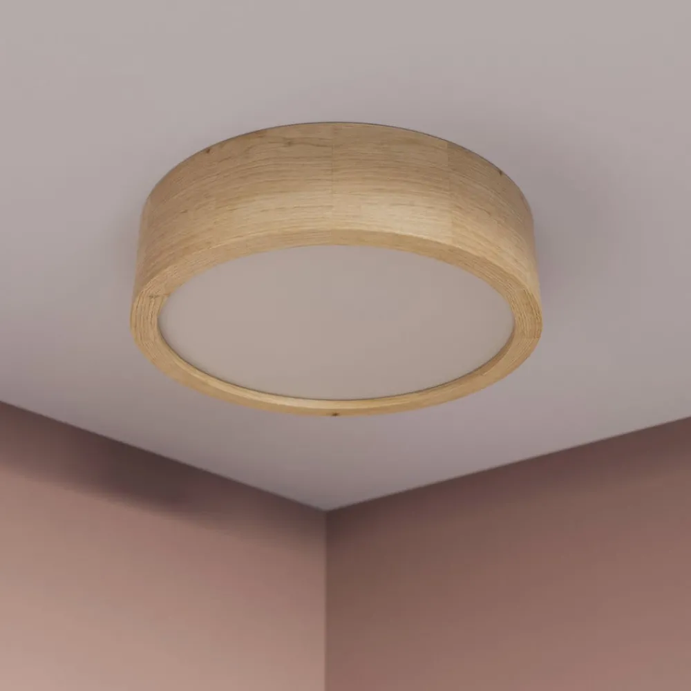 TEMAR LIGHTING Loftlamper|Loftlamper > Cleo loftlampe, Ø 28 cm, 2 lyskilder, egetræ, E27